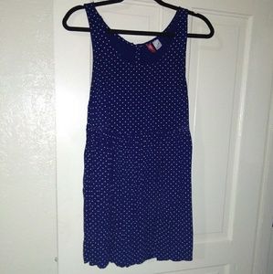 Divided Polkadot blue and white sleeveless dress